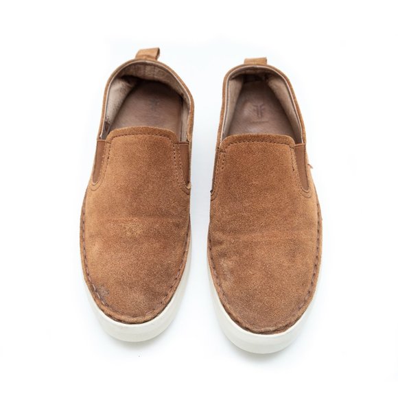 Frye Orange Tan Suede Slip On Shoes - Picture 3 of 8